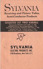 Sylvania Receiving Picture Tubes Suggest List Price Schedule April 15, 1962