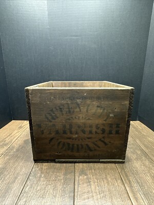 Vintage QUEEN CITY VARNISH COMPANY WOOD CRATE CINCINNATI OHIO