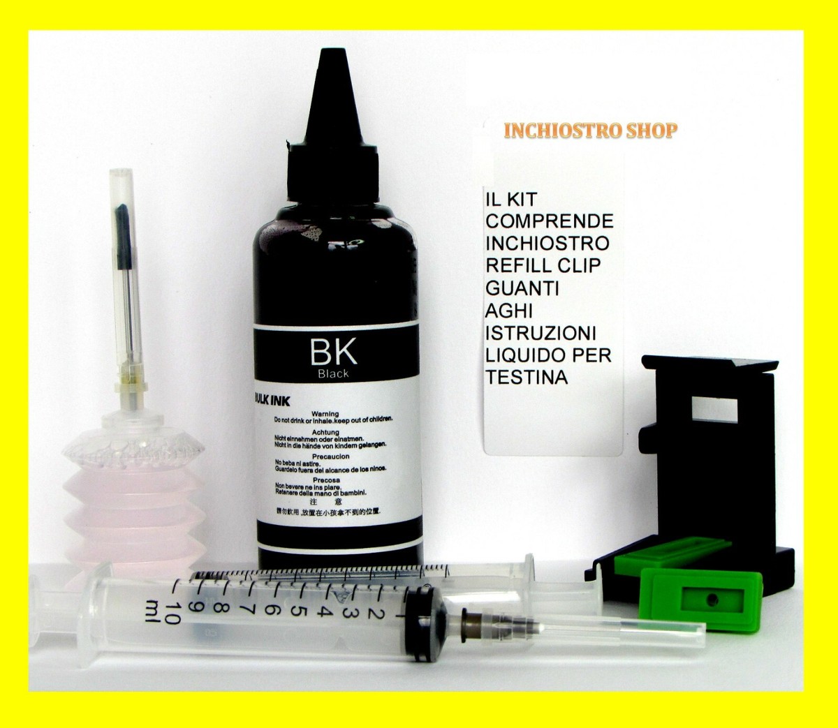 250 ml kit ricarica cartucce stampanti hp 302 nero 302 colore refill