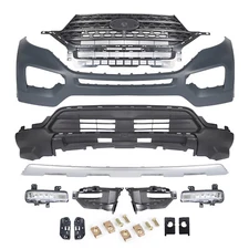 Front Bumper Cover Kit For 2020-2024 Ford Explorer Grille Assembly w/ Fog Lights
