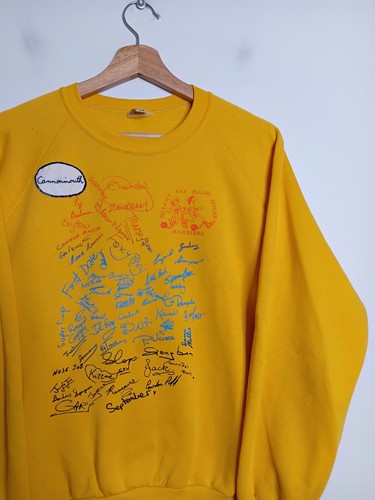 Vintage Hash House Harriers Jumper Boys Size 18 Yellow 90s Botany Bay Convict - Picture 2 of 23