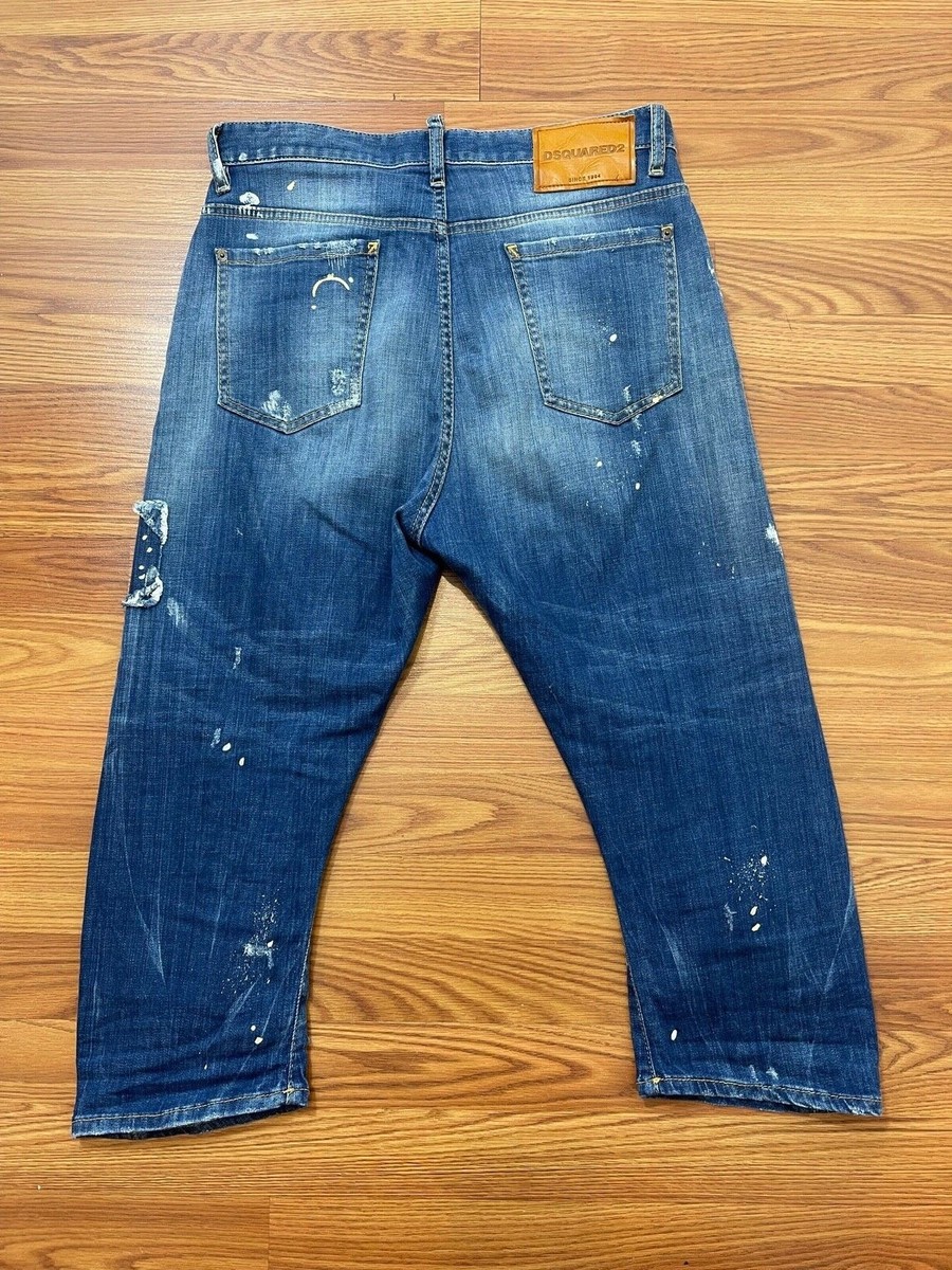 デニム・ジーパン Dsquared2 Blue Denim Boyfriend Jeans Dsquared2 Boyfriend Jeans in Distressed Blue Size IT40 US 2