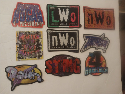 WCW wrestling vending machine stickers lot (24) Hulk Hogan, Sting, NWO, Goldberg