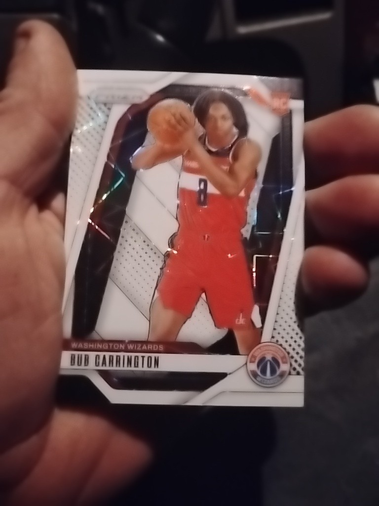 2024-25 Panini Prizm Bub Carrington #244 White Lazer /275 RC Washington Wizards