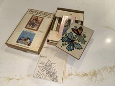 Vintage Renwal Belle-Art Butterflies Mosaic by Number Kit No. 2307 7”x10”