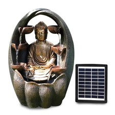 Solar Water Fountain Garden Decoration LED Golden Buddha Solar Water Feature