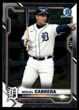 Miguel Cabrera 2021 Bowman Chrome #44 Detroit Tigers FREE SHIPPING AutographDen