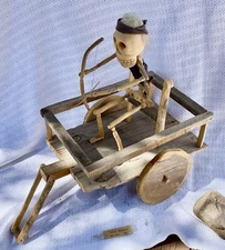 Folk art  Hand Made Deathcart Taos, New Mexico Artist David Trujillo  1987