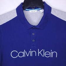Calvin Klein Polo Shirt Mens Medium Navy, Gray