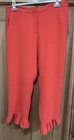 Ladies River Island Size 16 Orange Trousers With Frill Helm.