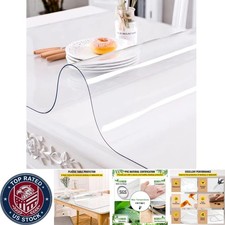 1.5mm Thick Clear Table Cover - Waterproof Easy to Clean Dining Protector
