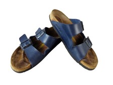 Birkenstock Unisex Sandalen Gr. 42 Arizona blau Leder gern getragen (21606)