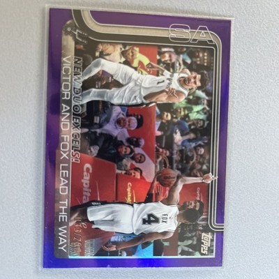 2025-26 Topps Checklist De'Aaron Fox, Victor Wembanyama #300 Purple Rainbow /250