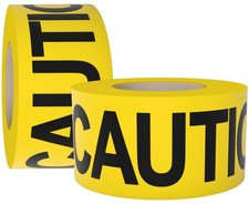 Caution Tape 2 Pack 3 inch x 1000 feet, Bright Yellow w/Bold Black Text, 3 Wi...