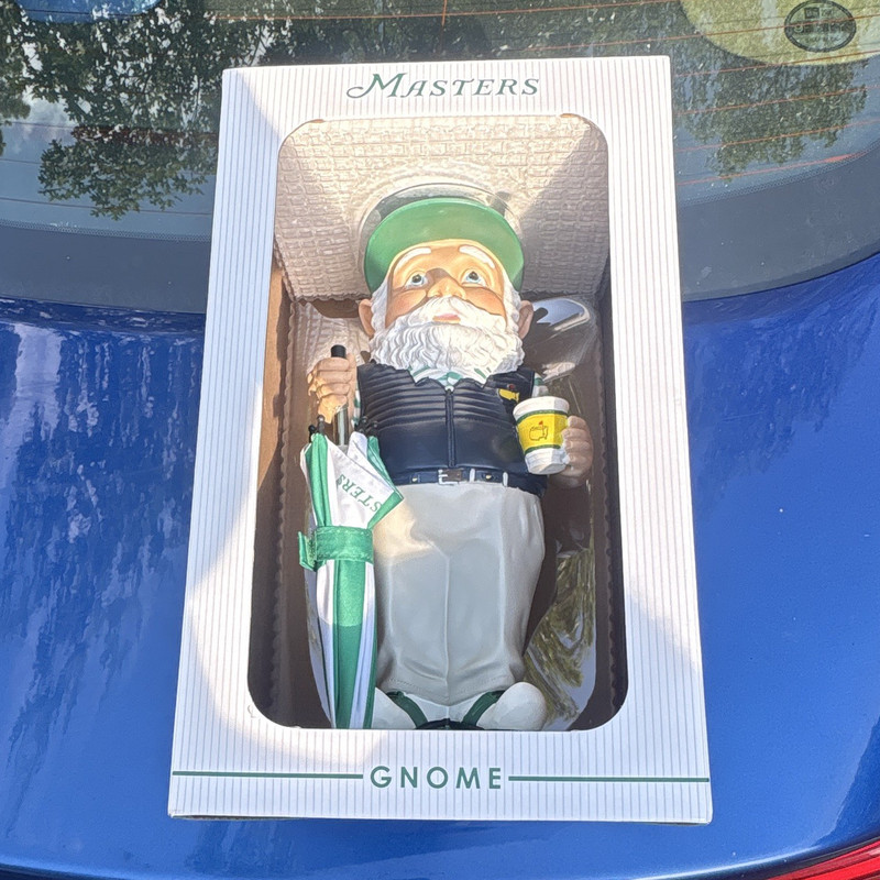 Masters Golf Gnome Figurine - Painted Resin, Multicolor, Boxed Collectible