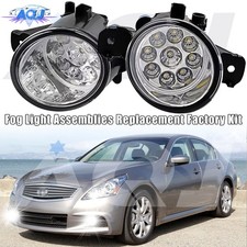 For INFINITI G37 2010-2011 Pair LED Clear Bumper Fog Lights Lamps Replacement