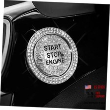 Bling Rhinestone Start Button Cover, Push to Start Button Cover Crystal White