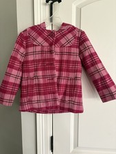 Old Navy Pink Plaid Hooded Button Front Polyester/Wool Blend Jacket 4t GUC
