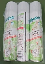Pack Of 3 New Batiste Clean & Light Bare Dry Shampoo 3.81 oz 3 Pack With Keratin