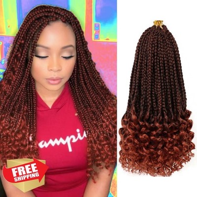 Bulvese 12 Inch Crochet Braids Natural Black Ginger Auburn
