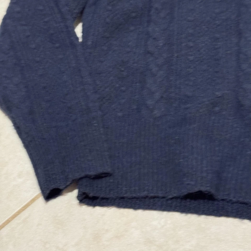 J Crew Sweater Womens Medium Navy Blue Cable Knit Alpaca Wool Blend Crewneck - Image 4 of 4
