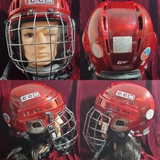 VTG NHL 🏒  CCM 652 Tacks L Red Clear Hockey Helmet & Jofa 480 L Mask