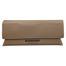 Burberry London England Brown Leather Folding Sunglasses Case with Cloth