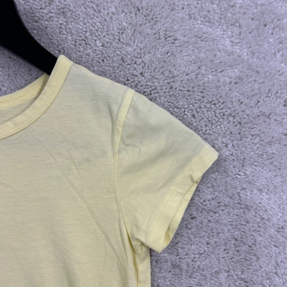Camiseta Crewcuts Niñas Talla 6-7 Amarilla Manga Corta Algodón Corbata Cintura Foto 3 de 4