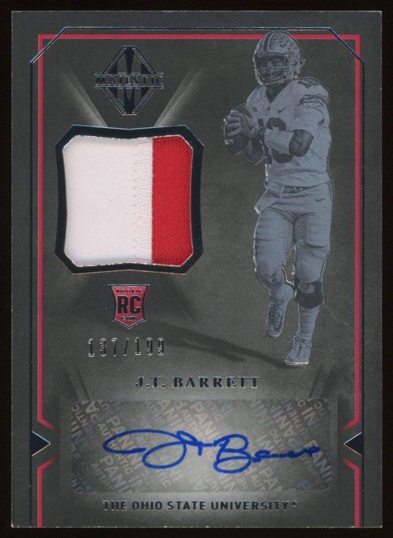 2018 Panini Majestic J.T. Barrett Rookie Auto Patch 137/199 view 1