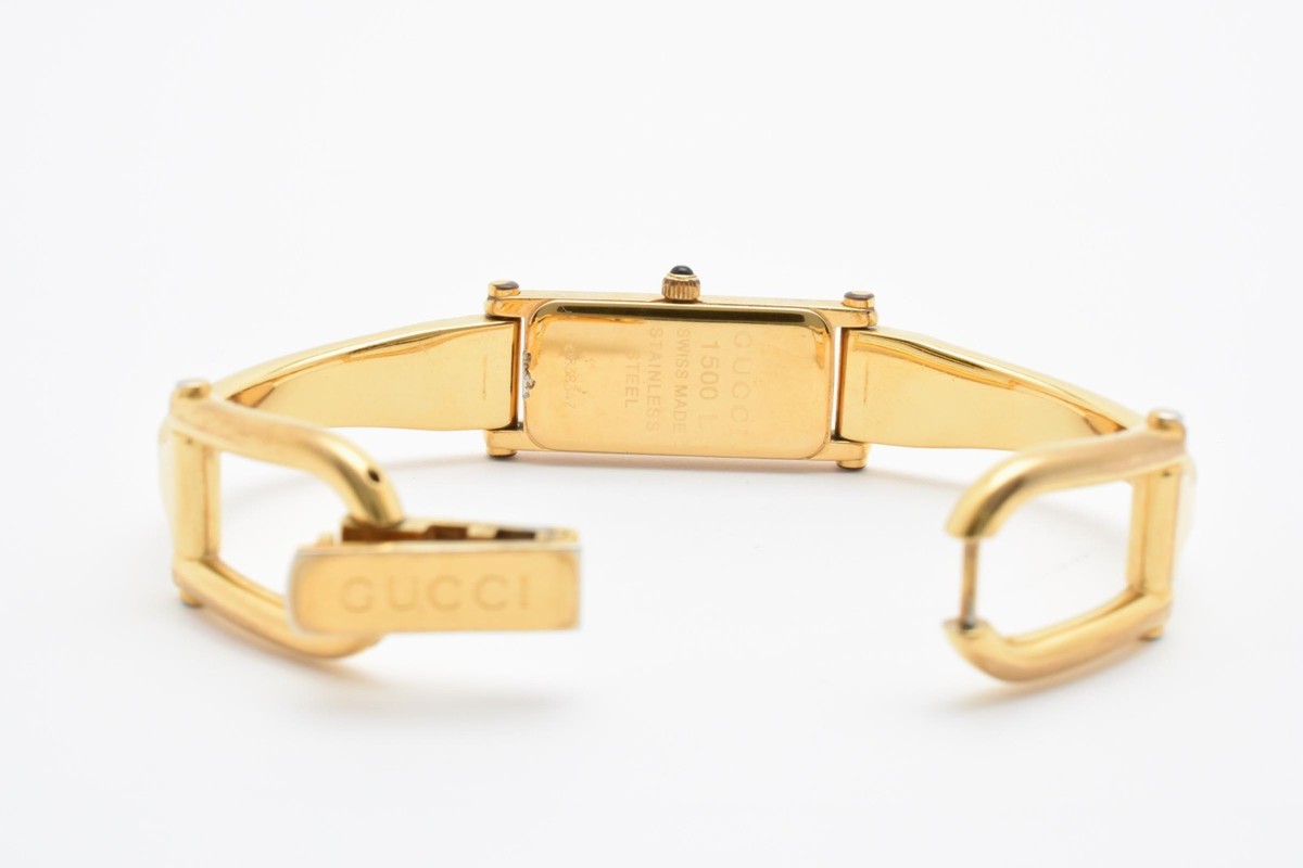 NEAR MINT] Gucci 1500L Gold White Shell Dial 12mm Quartz Watch