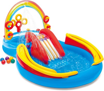 Intex Rainbow Ring Play Center Planschbecken Kinderpool 297x193x135cm Bunt