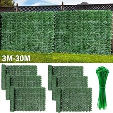 30M Artificial Hedge Roll Fake Ivy Leaf Garden Fence Privacy Screening Trellis