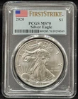 PCGS MS70 2020 US American Silver Eagle One Dollar Silver Coin-549