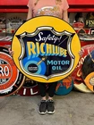 Vintage Style Metal Sign 2 Sided Richlube Oil NOT Porcelain 32x32 Made USA
