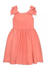 Janie and Jack Special Occasion Coral Bow Sleeve Dress Size 3 VGUC