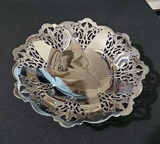 Gorgeous Vintage Sterling Silver Roden Brothers Floral Pierced Footed Plate 175g