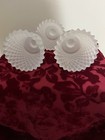 3 Home Interior White Frosted Diamond Cut Hobnail Glass Votive Peg — photo 3