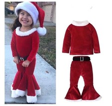 Los Angeles Boutique Girls 2 Piece Outfit Set Christmas Santa Holiday Party 4