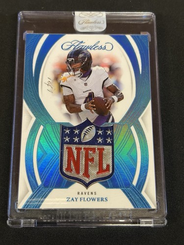 2025 Flawless Zay Flowers Flawless Symbols NFL Shield 1/1 Patch