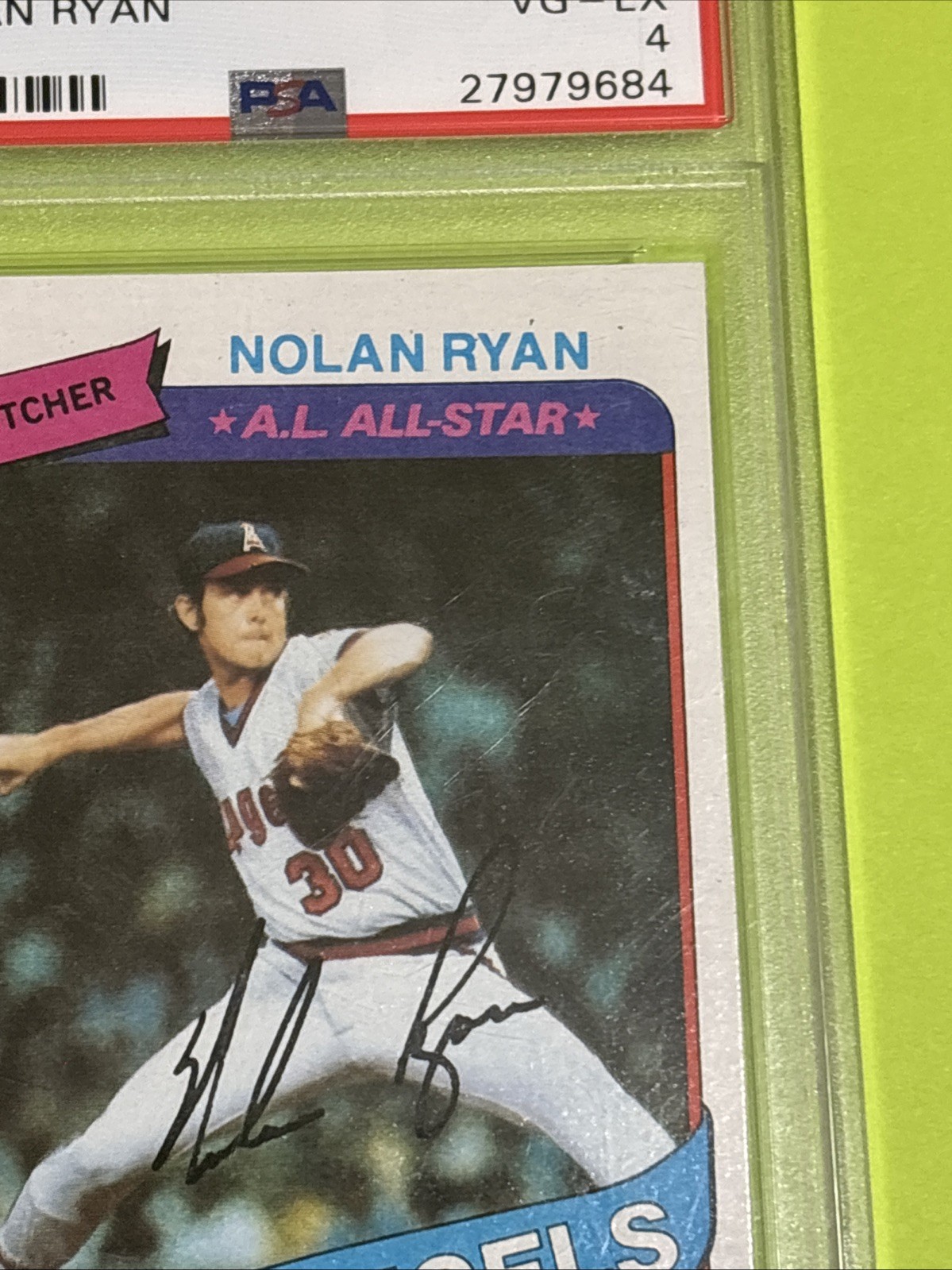 1980 Topps - Nolan Ryan #580 Psa 4 Angels Hall Of Fame Pitcher Nice card For A 4 view 4