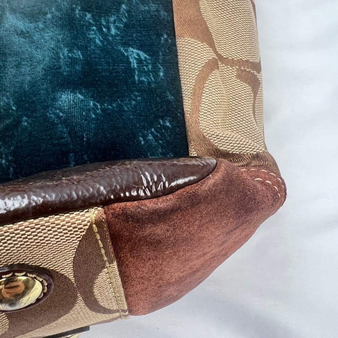 COACH Patchwork Shoulder Bag Authentic Leather Cr… - image 8