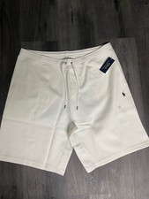 Ralph Lauren Polo Big Tall Double Knit Sweat Shorts White Men s 2XB NEW 110