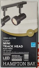 Hampton Bay 813770 Black Integrated LED Linear Track Lighting Mini Step Head