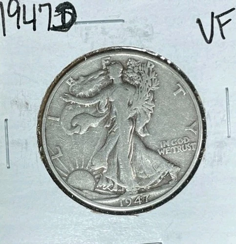 1947-D WALKING LIBERTY SILVER HALF DOLLAR~  VF  ~NICE COIN~ 90% SILVER