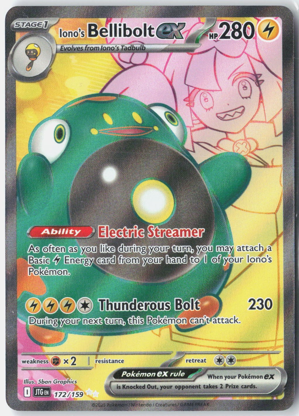 Iono's Bellibolt ex SV09: Journey Together 172/159 Pokemon Card Holo