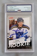TJ Oshie signed autographed 2008-09 UD Victory Hockey Rookie Card RC IP auto PSA
