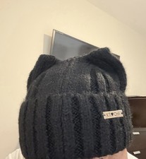 Cat Ear Beanie Winter Hat Warm Knitted Cap with Windproof Thickened Design