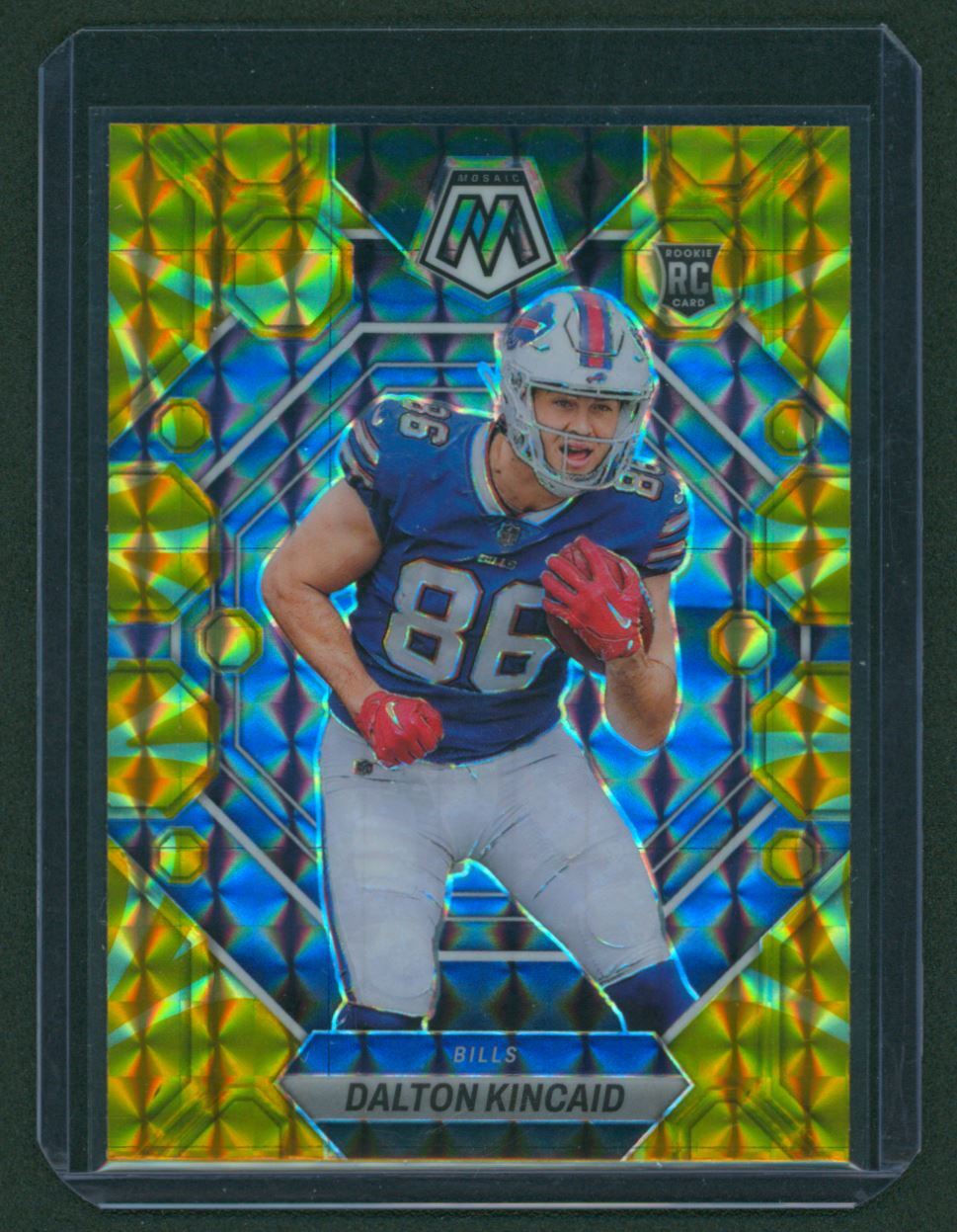2023 Panini Mosaic #305 Dalton Kincaid RC Reactive Yellow Buffalo Bills