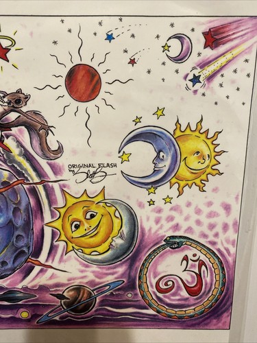 2 Sheets Scott B Flash Tattoo Art Nirvana Robotic Hotrod Heart Rare - Picture 4 of 5
