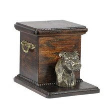 American Staffordshire Terrier urn wood casket cremation urn for dog's ash